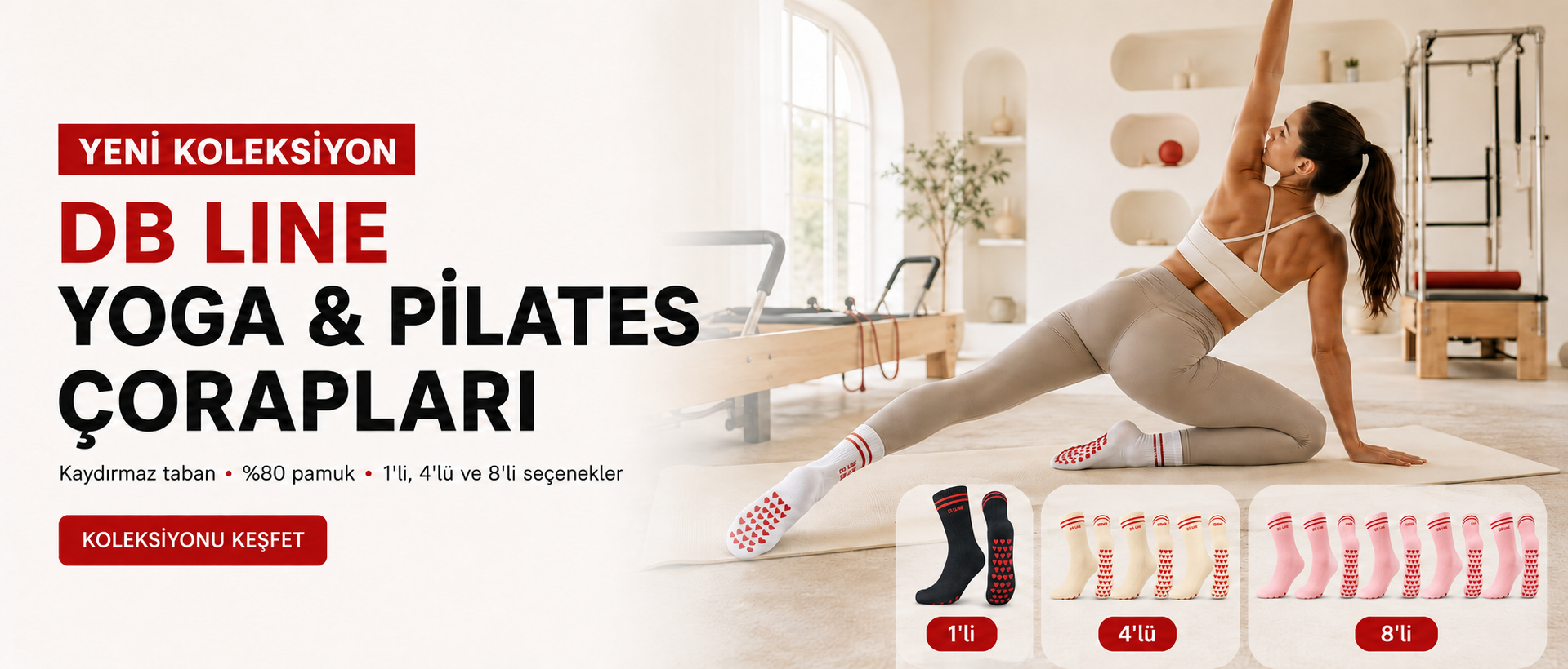 DB LINE Yoga ve Pilates Çorapları Yeni Koleksiyon