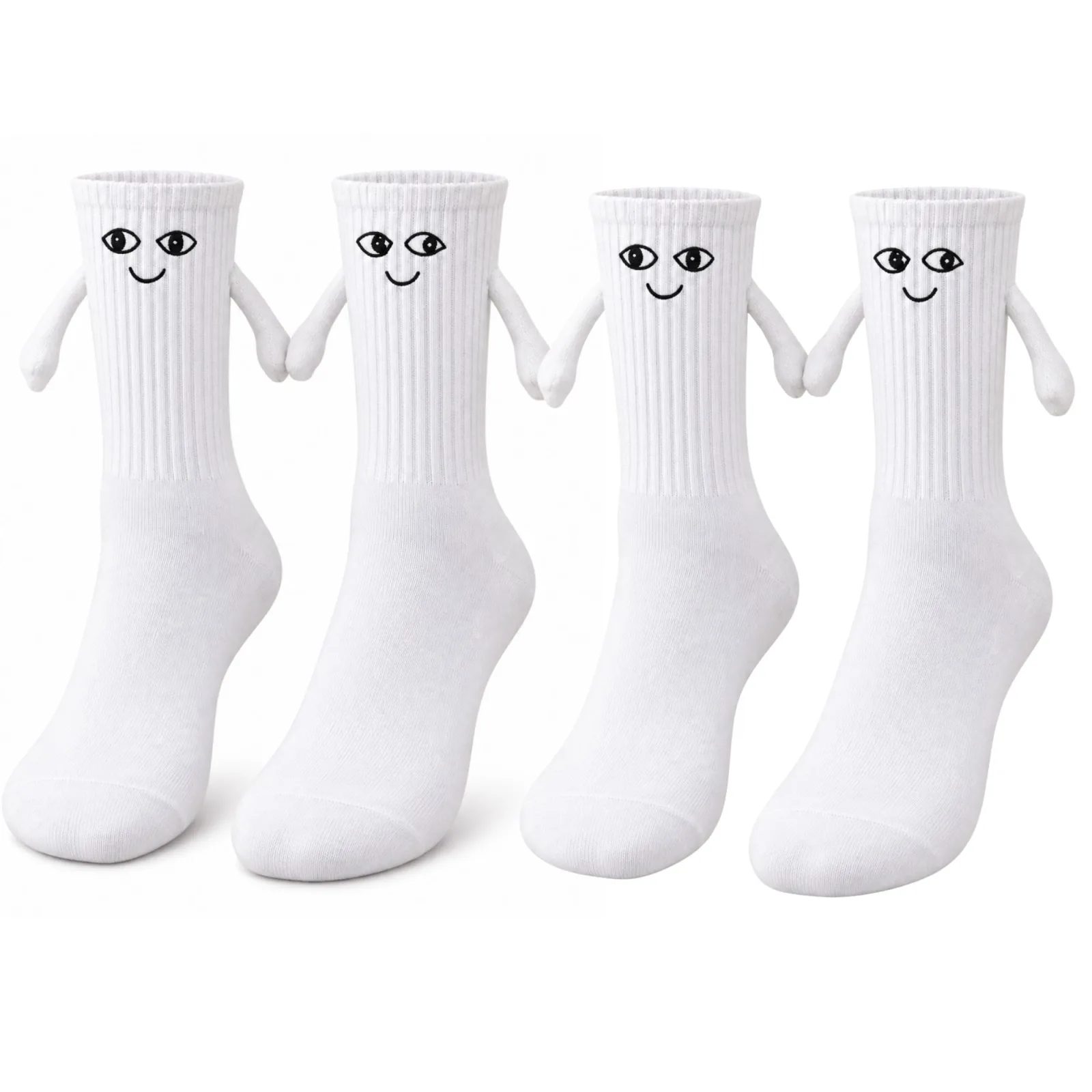 Mıknatıslı El Ele 2'li Unisex Tutuşan Sevimli Çorap 36-44 | Çift Hediyesi, Pamuklu Renkli Crew Model - Unisex Çorap