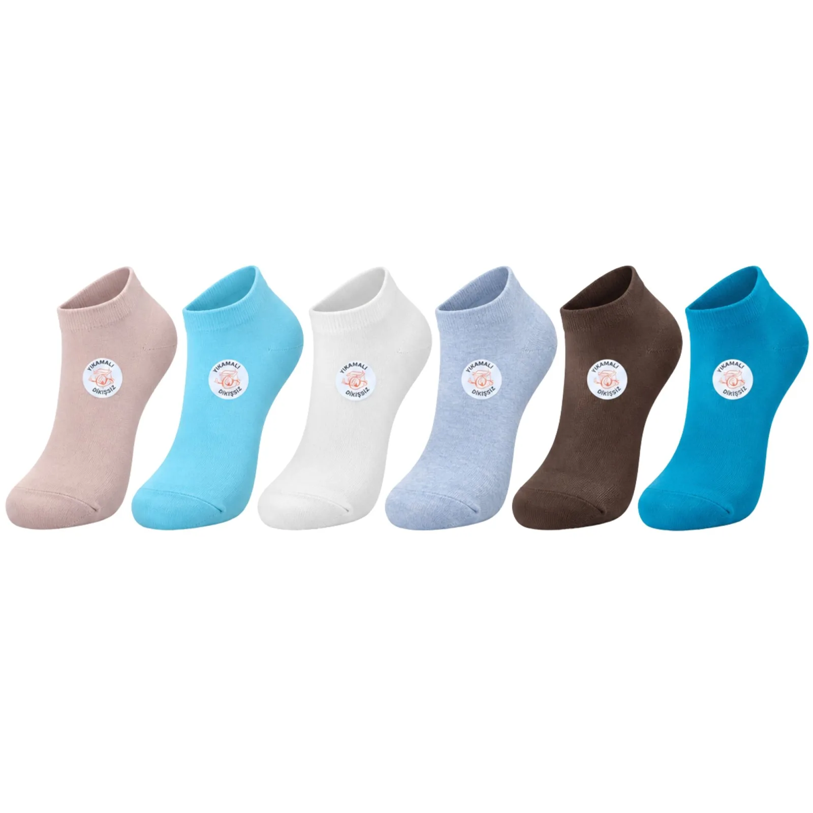 Kadın Yıkamalı Dikişsiz Patik Çorap 6'lı Kutulu Set | Renkli Günlük Sneaker Çorabı Hediyelik Paketi!