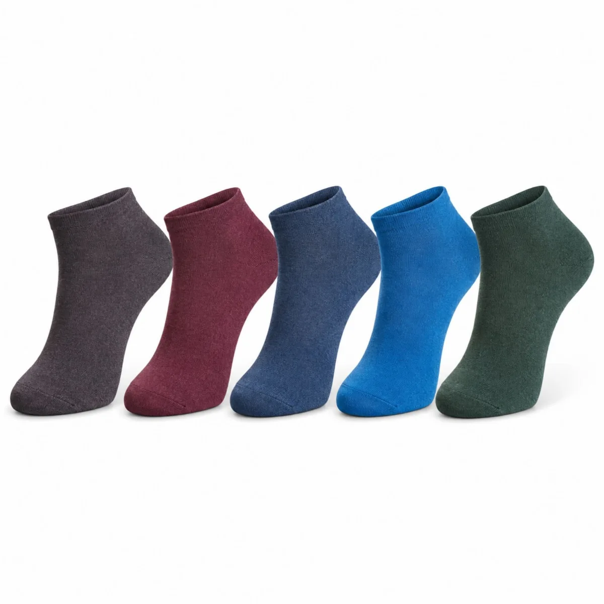 Erkek Pamuklu Patik Çorap 5'li 39-44 | Dikişsiz Burun, Koku Karşıtı, Nefes Alan Sneaker - Erkek Çorap