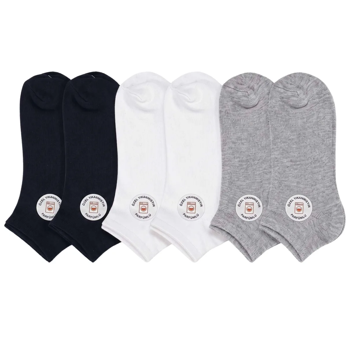 Unisex Dikişsiz Patik Çorap 6'lı | %85 Pamuklu Geri Dönüşüm İplikli, Nefes Alan Spor - Unisex Çorap
